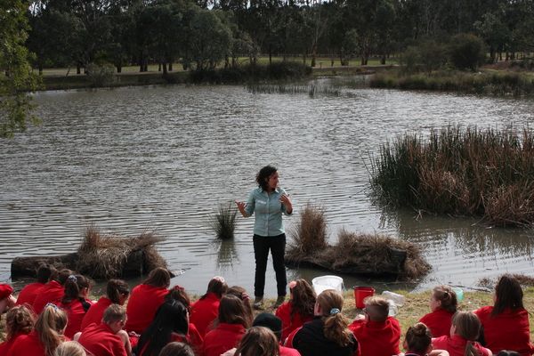  Caitlin Pilkington running a session on water for the environment with Heyfield Primary School students